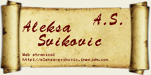 Aleksa Šviković vizit kartica